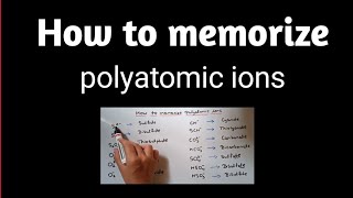 How to memorize polyatomic ionsformula chemistry [upl. by Jed526]