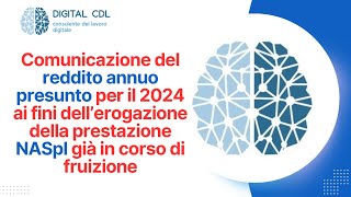 NASPI Comunicazione del reddito presunto per il 2024 entro il 31 gennaio [upl. by Ariec835]