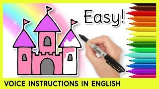 How to Draw a CASTLE Easy Drawings for Kids [upl. by Gimpel]