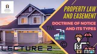 Property Law and Easement Doctrine of Notice Section 3 Transfer of property Act Types of Notice [upl. by Ylerebmik364]