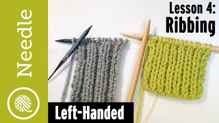 How to Knit  Ribbing 1x1 and 2x2  Lesson 4 Left Handed [upl. by Manard]