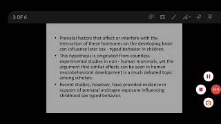 PERINATAL HORMONES AND BEHAVIORAL DEVELOPMENT [upl. by Urania]