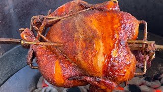 How to make Rotisserie Chicken Weber Kettle [upl. by Birdella]