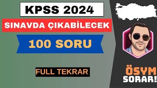 KPSS COĞRAFYA 2024  SINAVDA ÇIKABİLECEK 100 SORU  FULL TEKRAR kpss2024 kpsscoğrafya [upl. by Varden454]