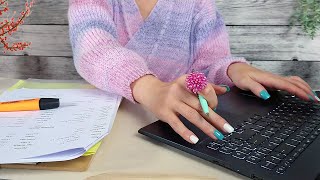 ASMR Paper amp Typing Sounds • Data Entry • Home Office Ambiance [upl. by Perri]