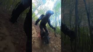 Steep descent on an EUC Front view euc monoenduro enduro [upl. by Edgell]