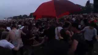 LEEDS FEST 2015 Bring Me The Horizon Happy Song Intro Mosh Pit [upl. by Jempty]