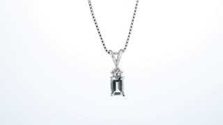 14 kt White Gold Emerald Cut 100 ct Aquamarine Pendant P9064 by Peora Jewelry [upl. by Otecina]