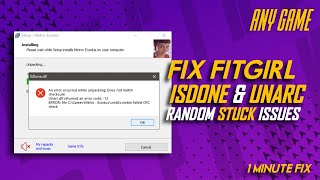 How to Fix FitGirl Setup ISDonedll amp Unarcdll Error  Random Stuck   2023  Techy Nafiz [upl. by Jacquelyn775]