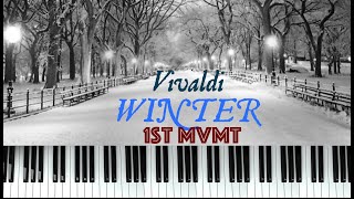 ❄️ Vivaldi Winter 1st mvmt PIANO TUTORIAL The Four Seasons [upl. by Otes14]