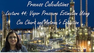 Lecture 44 Vapor Pressure Estimation using Cox Chart and Antoines Equation [upl. by Santini]