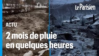 Intempéries dans les HautesAlpes  torrents de boue inondations et routes arrachées [upl. by Ahsikit]