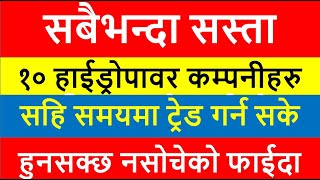 cheapest stocks to buy  Hydropower।cheapest trading stocks।nepali share market news।stock ideas [upl. by Eiggem]