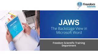 The Backstage View in Microsoft Word with JAWS [upl. by Nynnahs420]