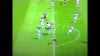 Lokeren  Zulte Waregem21 Junior Dutra amazing bicycle goal 3082014 [upl. by Aytida]