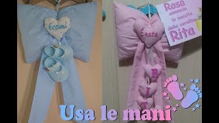 Fiocco nascita fai da te Cucito creativo DIY Birth ribbon diy [upl. by Sifan]