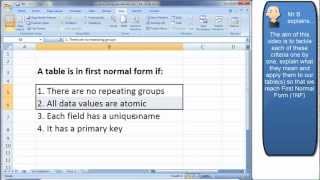 Normalisation 1NF Understanding and applying First Normal Form [upl. by Noami]