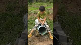 Watch a Boy Catch Four Huge Catfish with a Simple Pipe Trap shorts short viralshort trending [upl. by Miyasawa738]