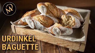 Knusprige UrDinkel Baguette Brötchen  backen mit Dinkel [upl. by Nerag]