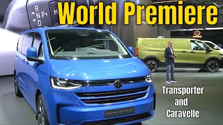 New VW Transporter and Caravelle World Premiere at IAA Transportation Volkswagen [upl. by Annaet]