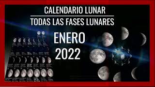 🌘CALENDARIO LUNAR ENERO 2022🌙 Fases de la Luna con Imágenes MÍRALO [upl. by Ashla]