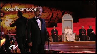 Andrea Bocelli sings for Pope Francis [upl. by Eimorej]