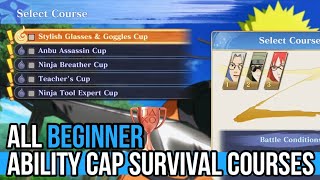 ALL Beginner Ability Cap Survival Courses  Naruto x Boruto UNS Connections TROPHY GUIDE [upl. by Lucais]