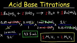 Acid Base Titration Problems Basic Introduction Calculations Examples Solution Stoichiometry [upl. by Geno649]