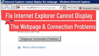 Fix Internet Explorer Cannot Display the Page amp Diagnose Connection Problems Error In Windows 7 [upl. by Merat]