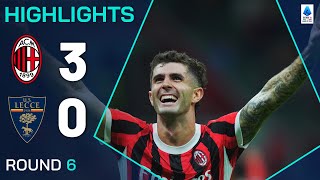 MILAN 30 LECCE  HIGHLIGHTS  Three goals in five minutes for Milan  Serie A 202425 [upl. by Jamil]