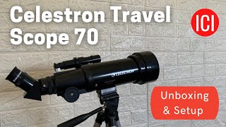 Celestron Travel Scope 70 Unboxing amp Setup [upl. by Retluoc703]