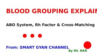 blood composition blood grouping and rh system॥ smart gyan channel ॥ Mr RKR ॥ [upl. by Itch685]