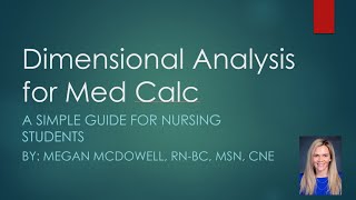 Dimensional Analysis for Nursing Students Two and Three Factor Medcalc problems Review [upl. by Beckett]