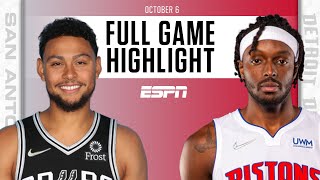 San Antonio Spurs at Detroit Pistons  Full Game Highlights [upl. by Mullins]