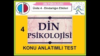 DİN PSİKOLOJİSİ  Ünite 4 Konu Anlatımlı test 1  YouTube [upl. by Koosis398]