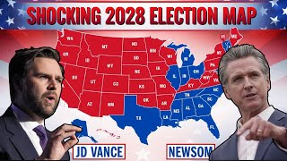 The 2028 Electoral Map Super Early Prediction JD Vance VS Gavin Newsom [upl. by Elva509]