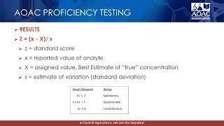 Introduction to the Proficiency Testing PT Program of AOAC INTERNATIONAL [upl. by Rebba]