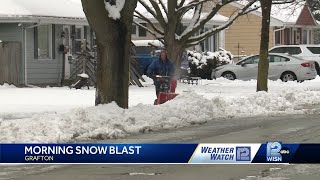 Grafton spends morning digging out from overnight snow blast [upl. by Econah]