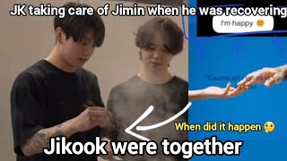 Jikook moments Jungkook taking care of Jimin when he was recovering [upl. by Jourdain]