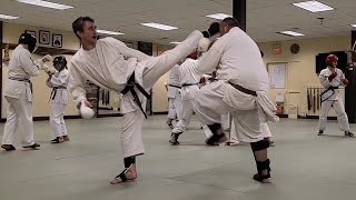 Sparring at Authentic Karate Training Center 97 [upl. by Arihday]