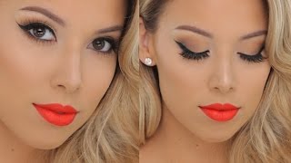 Classic Glamour  Hot Orange lips  Smashbox Tutorial [upl. by Cavuoto]