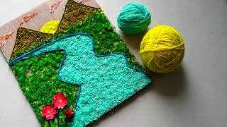 Amazing woollen Landscape craft  craft ideas [upl. by Madelyn]