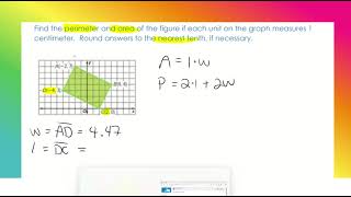 918 part 2 Homework Finding Perimeter and Area Using Coordinate Geometry [upl. by Amarette549]