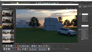 VRAY Cinema 4D  04  Natural Lighting Sun and Sky Lights HDRI Environment Brute Force History [upl. by Namyw]