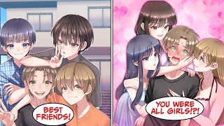 Manga Dub Started living with 3 other guys They all turned out to be girls RomCom [upl. by Erica]