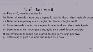 Equações quadráticas paramétricas [upl. by Lawtun]