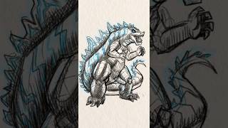 godzilla quick drawing illustration by SketchPunch [upl. by Atolrac]