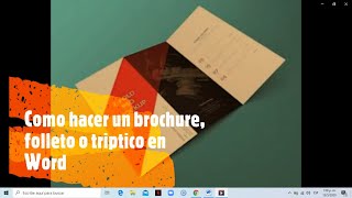 Como hacer un Brochure Fólleto o Triptico en Word [upl. by Mini]