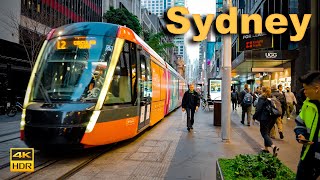 Sydney Australia Walking Tour  George Street Evening Rush  4K HDR [upl. by Yakcm]