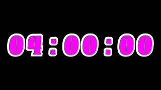 4 Hours Countdown Timer with Alarm amp Time Markers  Chapters  Pink amp White  Outline [upl. by Alyn639]